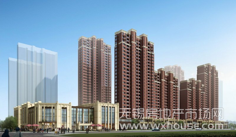 D地块沿街透视效果图      