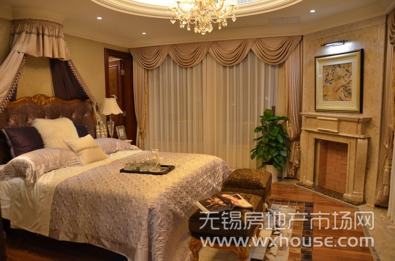 户型270平米欧式样板房：卧室      