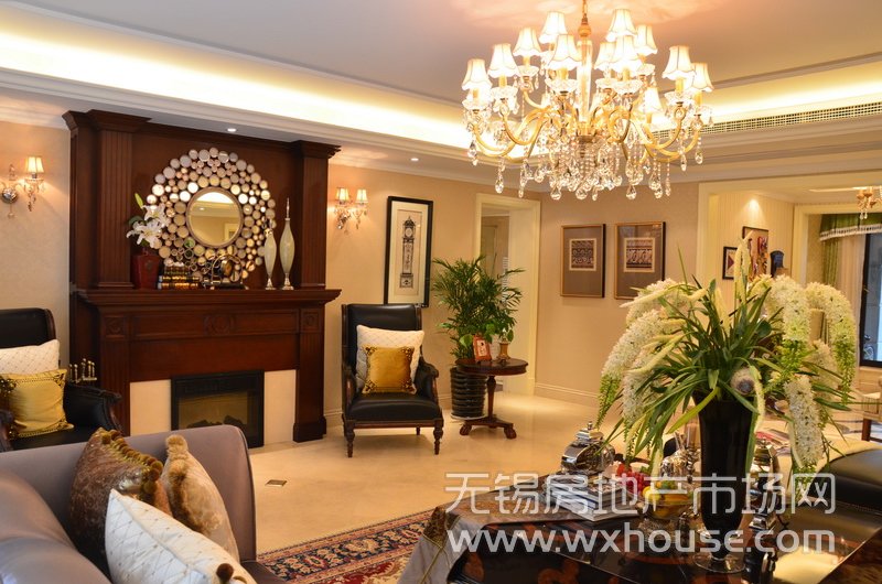 户型315平米九宫玉府样板房：客厅      