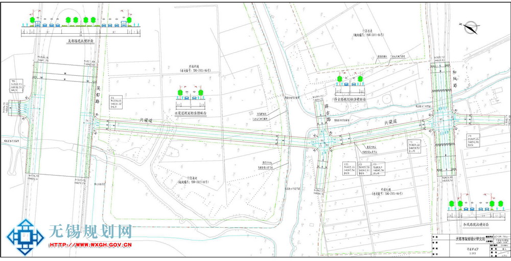 兴梁道(吴都路～和风路),薛古路(贡湖大道～南湖大道)