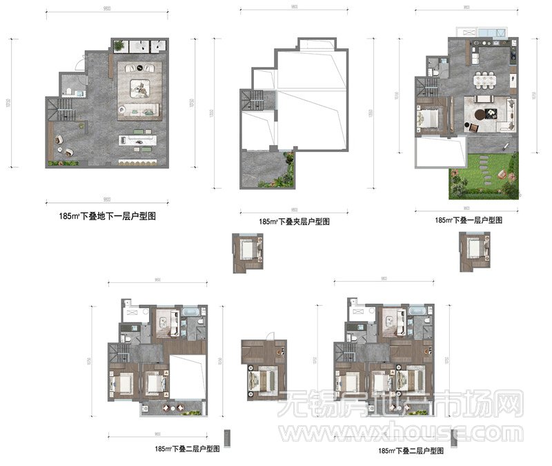 185㎡下叠户型