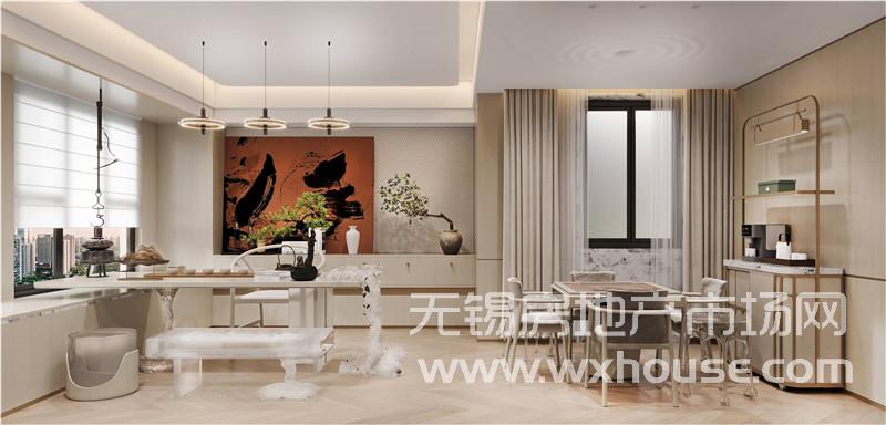 77+77两套打通样板间效果图